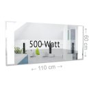 LED Spiegel-Infrarotheizung 500 Watt | 60x110cm | ohne Rahmen